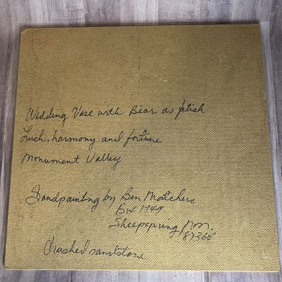 Vtg New Mexico 16” Navajo Sand Painting Wedding Vase Luck Signed Ben Matchers - Picture 15 of 16